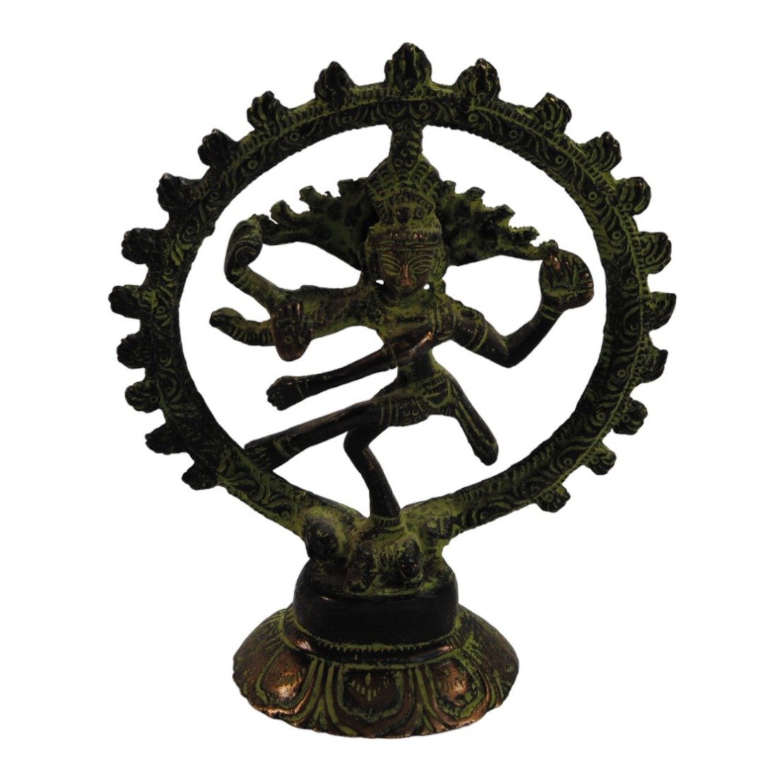 Vintage statue of lord shiva dancing natraja brass idol religious décor 21