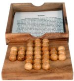 Wooden Solitaire Set in Wooden Box 14x14x3cm - Image 9