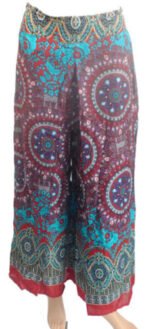 Long Culottes Thailand Trousers Med Pink Red - Image 3