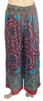 Long Culottes Thailand Trousers Med Pink Red - Image 7