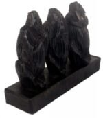 3 Wise Monkeys  - Ugandan Wood See Hear Speak No Evil Mystical Apes Carving Statue