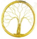 Bike Wheel Sculpture Tree Life 32cm Yellow