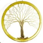 Bike Wheel Sculpture Tree Life 32cm Yellow - Image 3