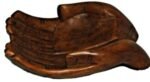 Wood Hands  Fruit Bowl Ornament From Indonesia - Image 3