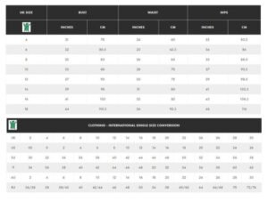 womens dress size guide