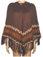 Ladies Alpaca Poncho Brown