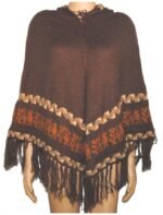 Ladies Alpaca Poncho Brown