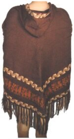 Ladies Alpaca Poncho Brown
