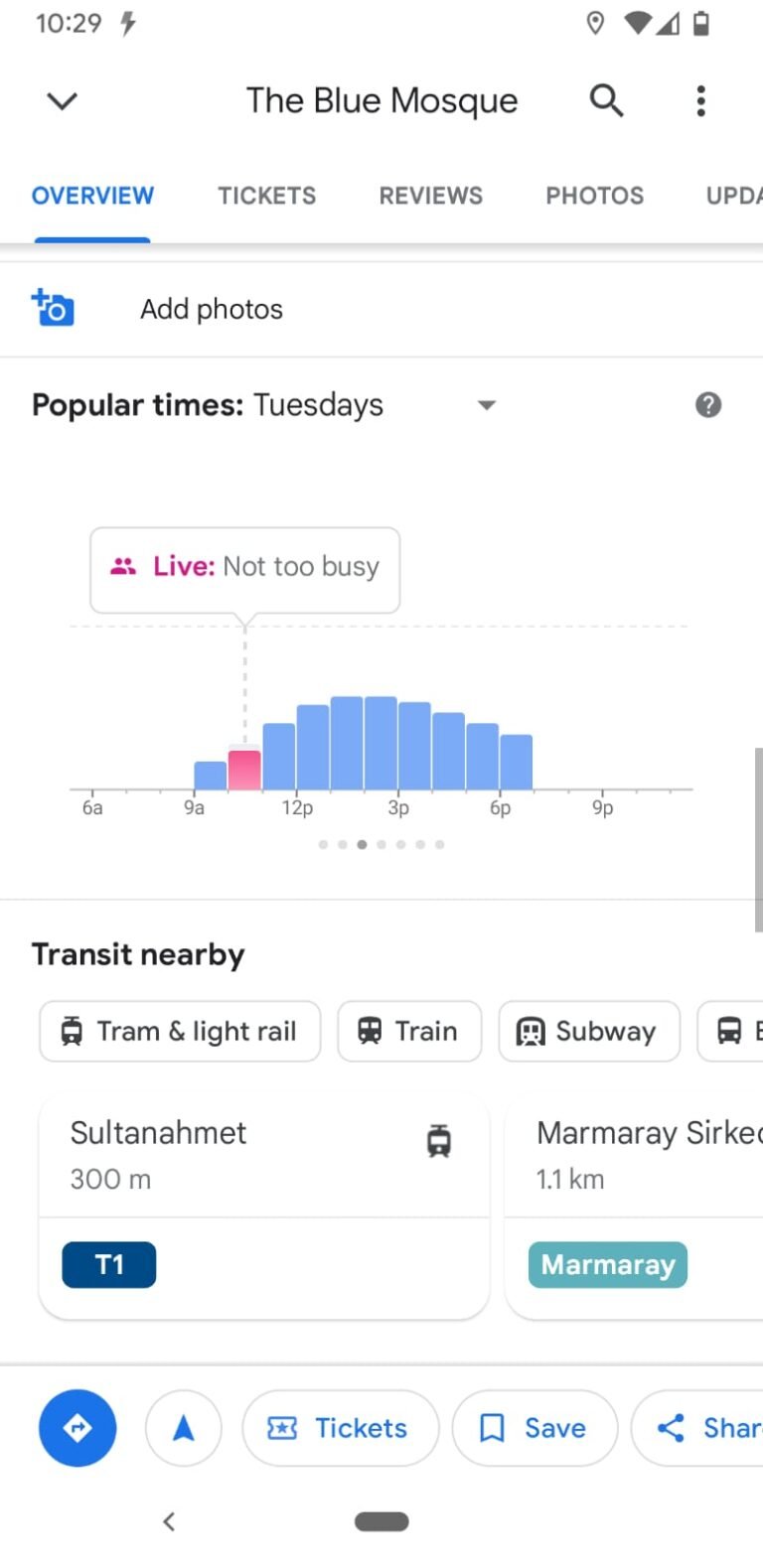 istanbul cheat sheet - google maps how busy