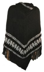 Ladies Alpaca Poncho Black