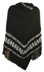 Ladies Alpaca Poncho Black