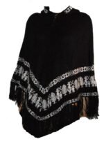 Ladies Alpaca Poncho Black