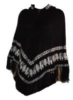 Ladies Alpaca Poncho Black
