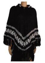 Ladies Alpaca Poncho Black