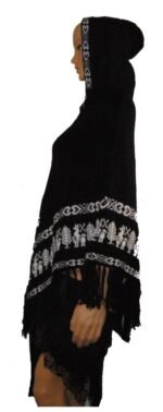 Ladies Alpaca Poncho Black