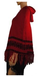 Alpaca Poncho Red
