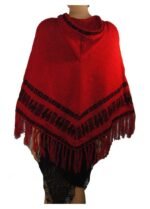 Alpaca Poncho Red