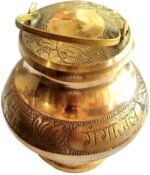 Brass Mini Kamandal Ganajal Hindu Water Vessel - Image 2