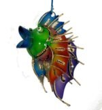 Fair Trade Hanging Ironwork Rainbow Fish mobile - Image 5