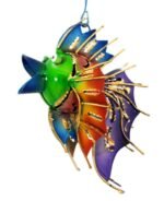 Fair Trade Hanging Ironwork Rainbow Fish mobile - Image 7
