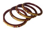 Indian Wedding Bangles - 4 x Bengali Rajastan Chodi Bracelet Red Gold Marriage Bollywood Jewellery - Image 2