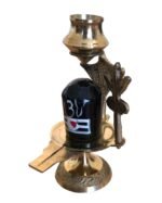 Snake Lingam | Marble & Brass | Shiva Linga