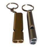 2 x Double Tube Metal Survival Whistle Emergency Distress Safety Equipment Camping Hiking Safety - Image 2