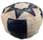 Moroccan leather pouffe