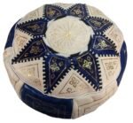 Moroccan leather pouffe