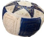Moroccan leather pouffe