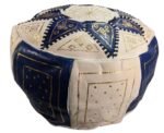 Moroccan leather pouffe