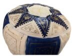 Moroccan leather pouffe