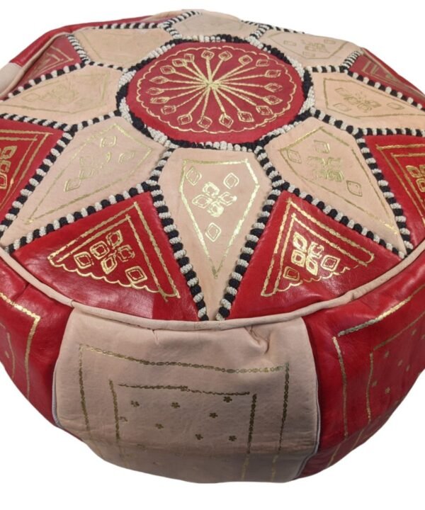 Moroccan Leather Pouffe