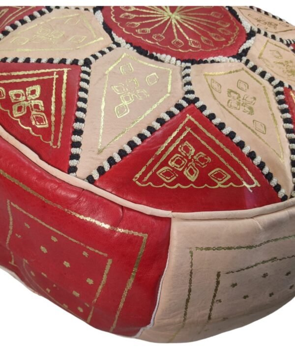 Moroccan Leather Pouffe