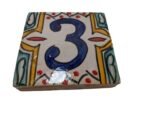 Zellige Number Tile THREE | 10cm / 4'' | Moroccan - Image 2