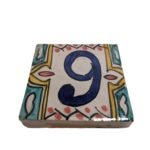 Zellige Number Tile NINE
