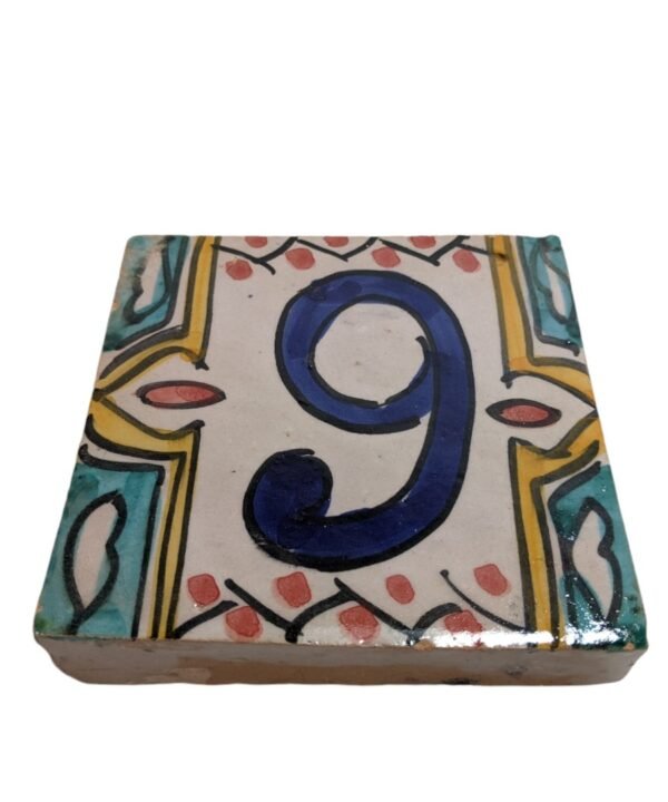 Zellige Number Tile NINE