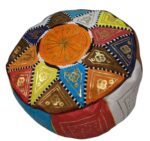 Leather Pouffe Multicoloured | Special Edition Handmade - Image 2