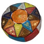 Leather Pouffe Multicoloured | Special Edition Handmade - Image 3