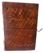 Beautiful Handmade Indian Camel Leather Art Sketch Book Notebook Journal size 25x18 inlaid with 5 Stones - Image 9