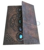 Beautiful Handmade Indian Camel Leather Art Sketch Book Notebook Journal size 25x18 inlaid with 5 Stones - Image 6