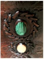 34x25cm Beautiful Handstitched Indian Camel Leather Large Art Sketch Drawing Book Notebook Journal  inlaid with 5 Stones - Image 9