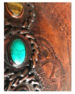 34x25cm Beautiful Handstitched Indian Camel Leather Large Art Sketch Drawing Book Notebook Journal  inlaid with 5 Stones - Image 5