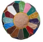 Large Leather Pouffe