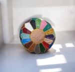 Large Leather Pouffe