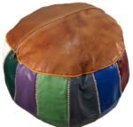 Large Leather Pouffe