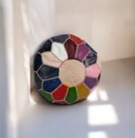 Large Leather Pouffe