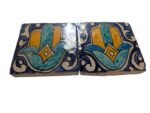 Moroccan Zellige Tiles E | Mosaic - Pair - Hamsa DESIGN - - Image 2
