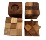 Wooden IQ Puzzles Set | of 4 Handcrafted Cube Game - Image 5