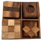 Wooden IQ Puzzles Set | of 4 Handcrafted Cube Game - Image 4